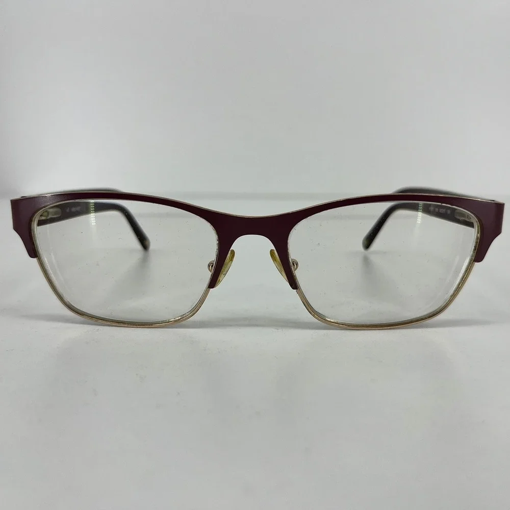 Nine West NW1072 Burgundy Gold Rectangular‎ Cat Eye Eyeglasses 52-17-135 602